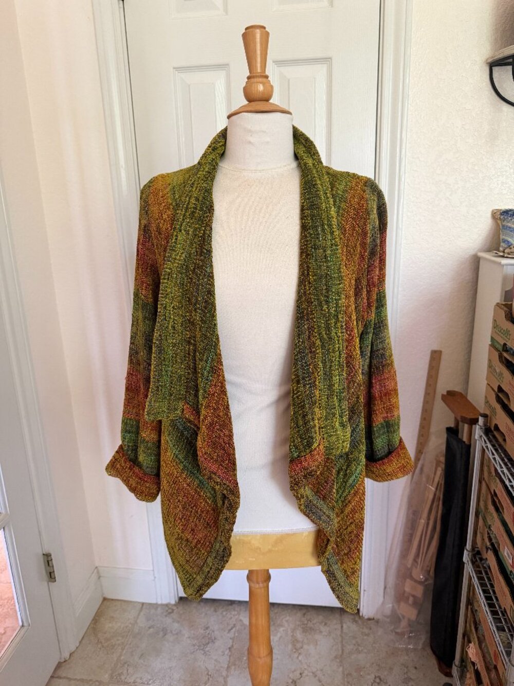 Beautiful Handwoven Jacket by fiber artist & weaver Elizabeth Jenkins